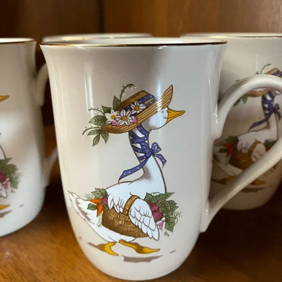 Otagiri Japan Gilded Goose Mug set of 4 - Picture 4 of 6